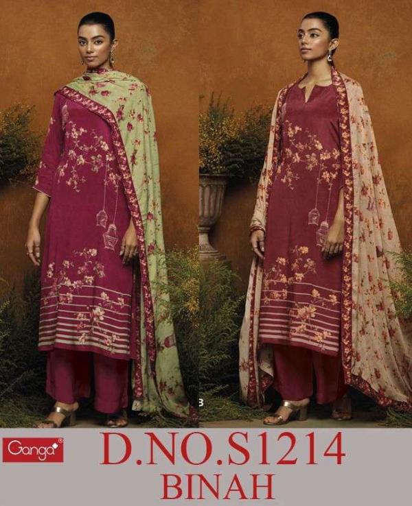 Ganga Binah S1214 Premium Viscose Designer Salwar Suit Collection